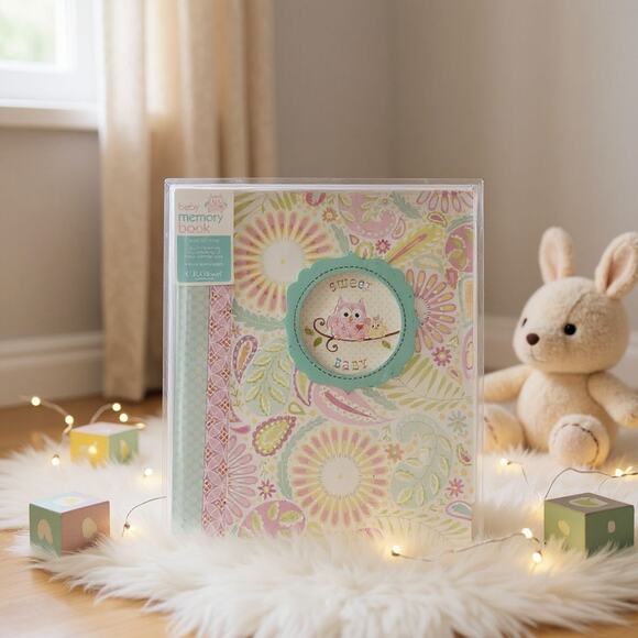 C.R. GIBSON Happi by Dena with Pink Owl Sweet Baby Memory Book First 5 Years - Picture 1 of 4